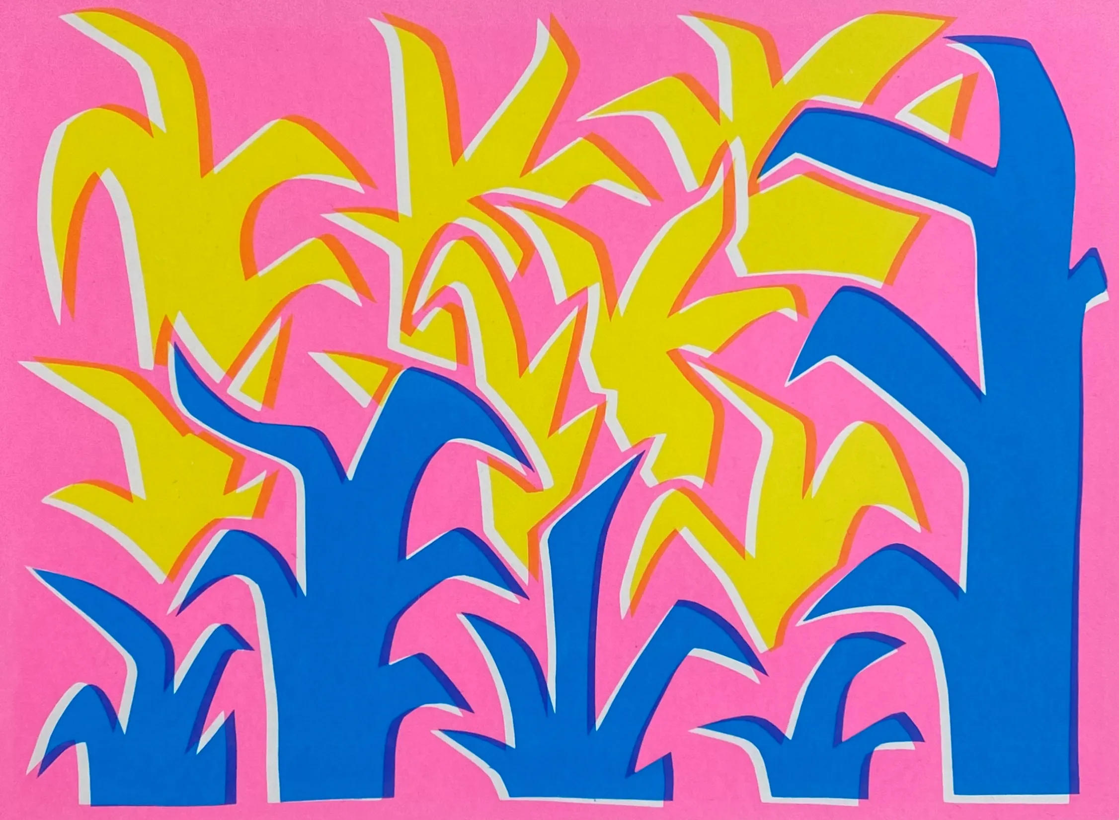 Woodland scene in vivid colour