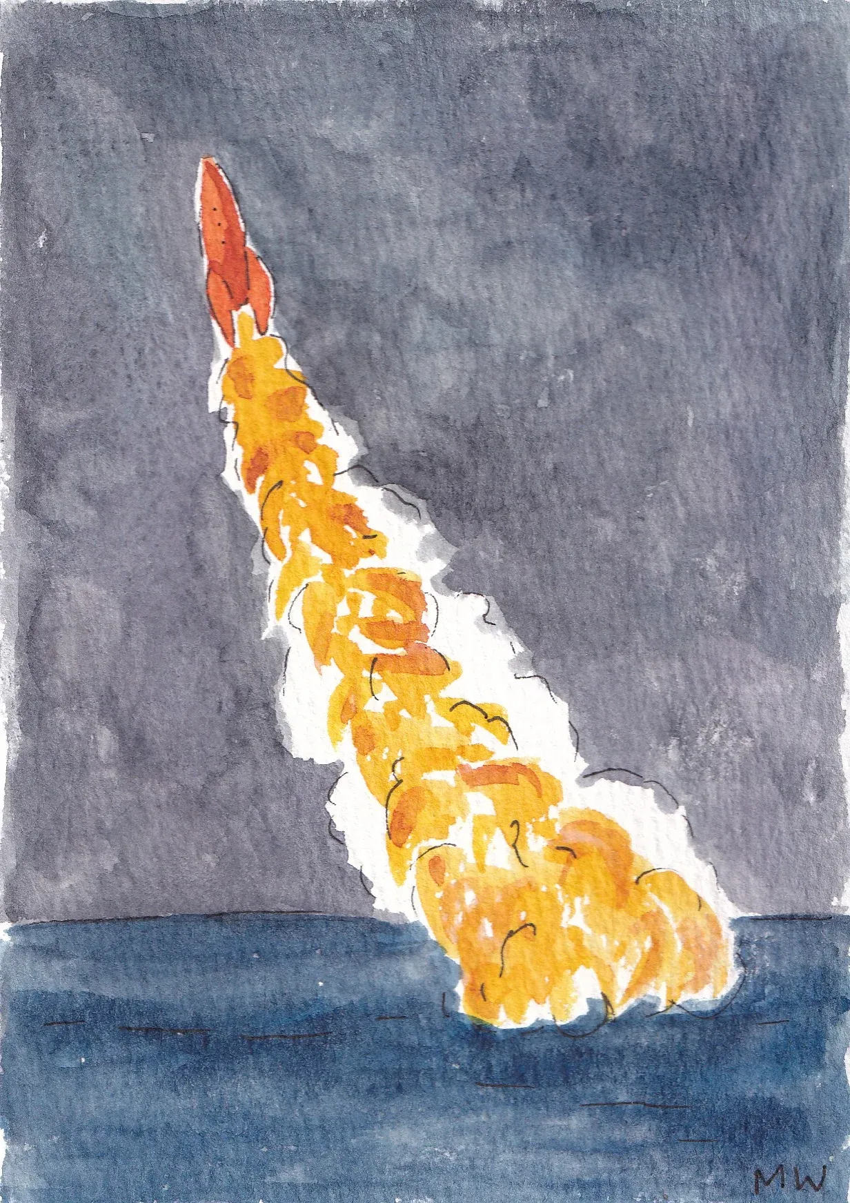 Rocket headed into space.